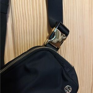 Lululemon Black Belt Bag with gold hardware